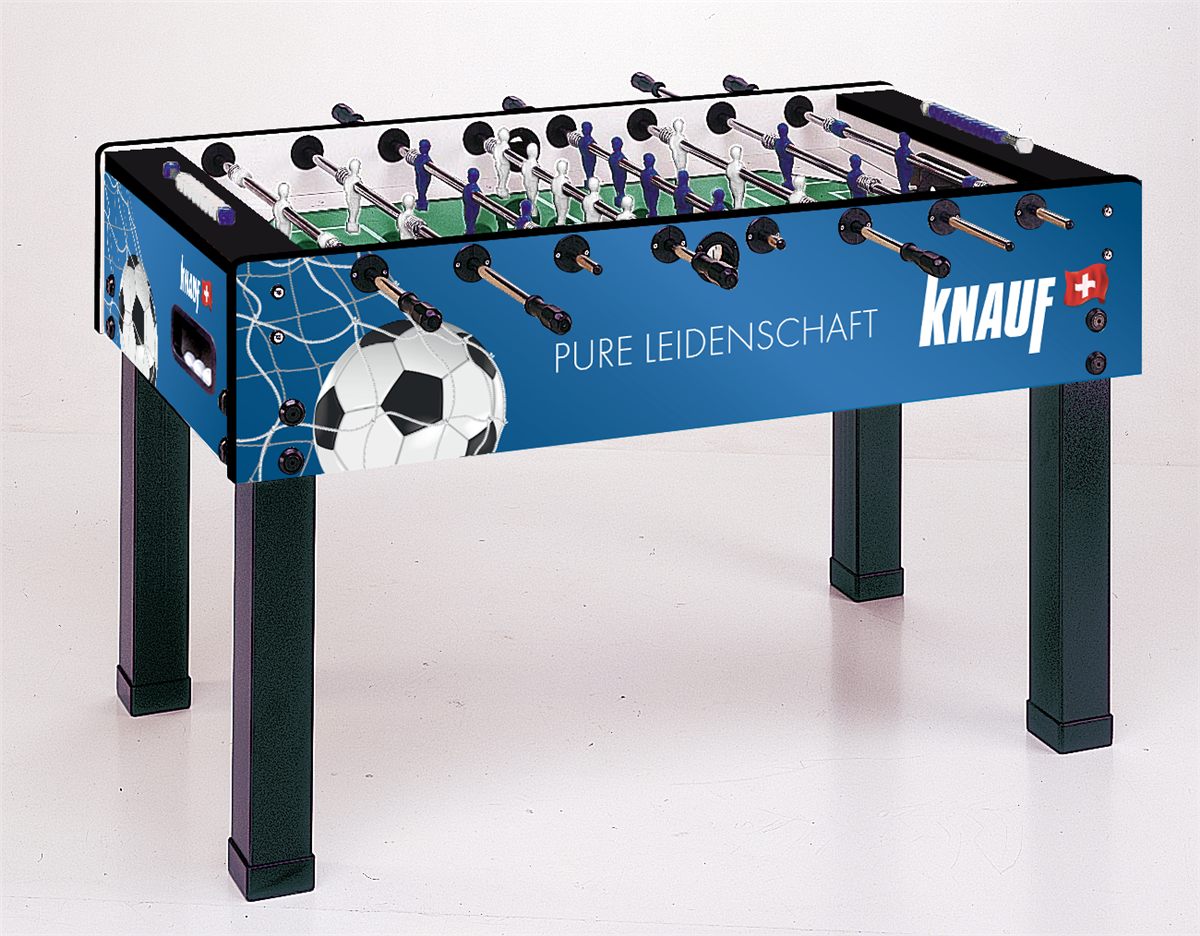 Individuell folierter Garlando G-500 Kicker mit Firmenbranding