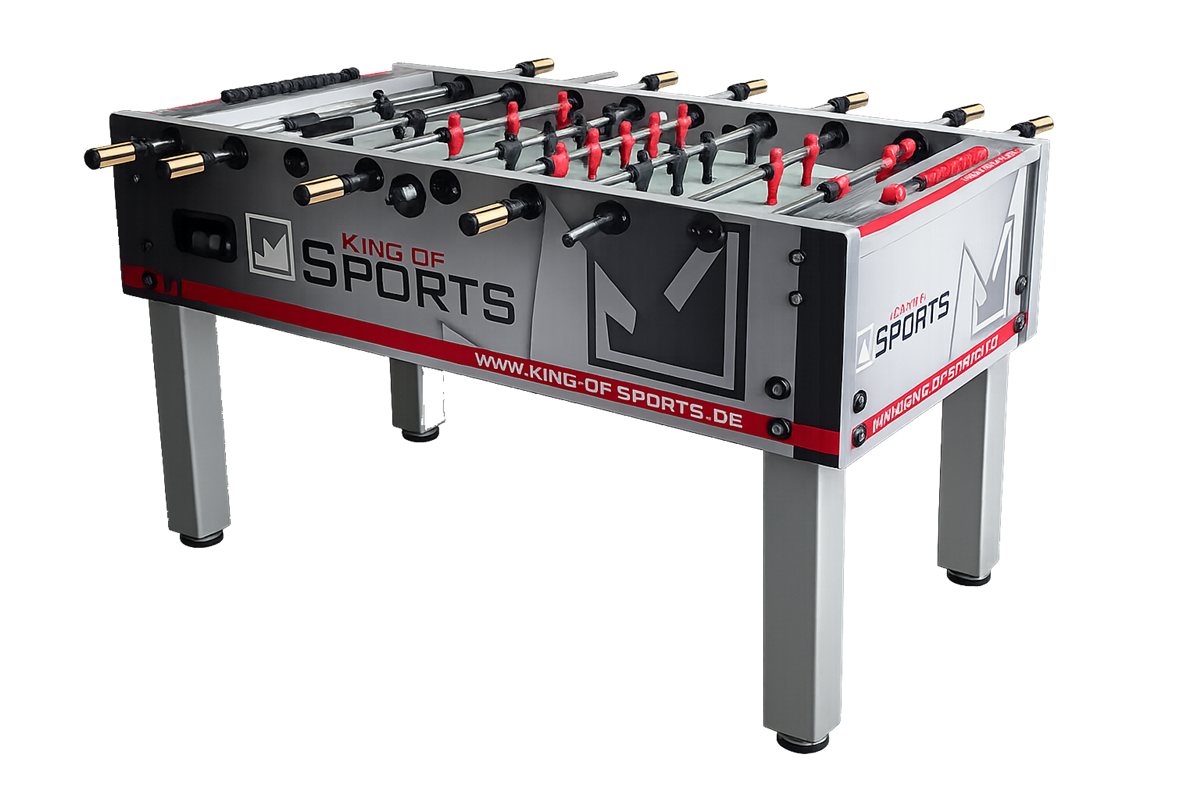 Garlando Master Champion Kicker im King of Sports-Design mit Logo auf Seitenteilen und Stirnseite
